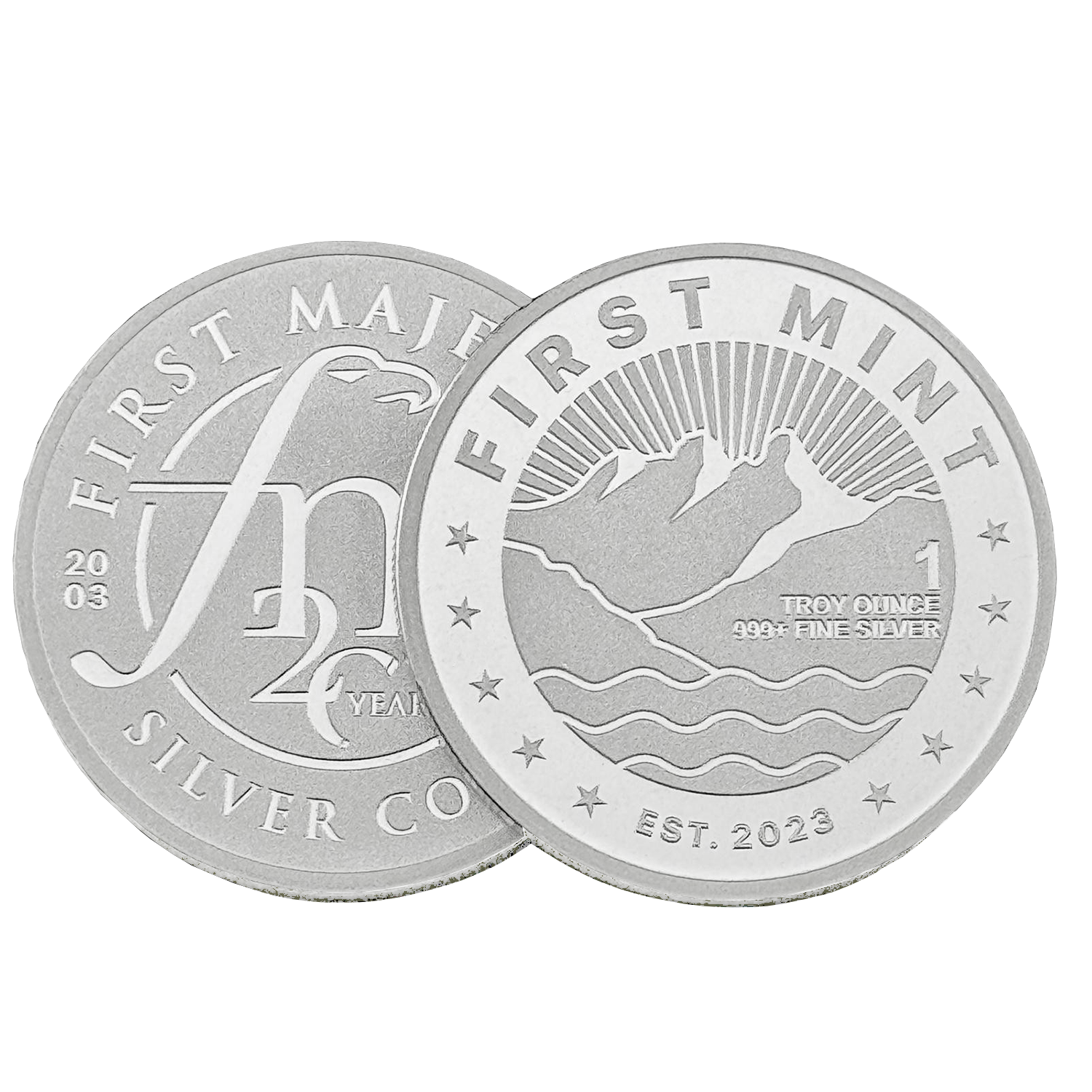 First Mint - 20th Anniversary 1 oz Silver Round - Individual (capsule)